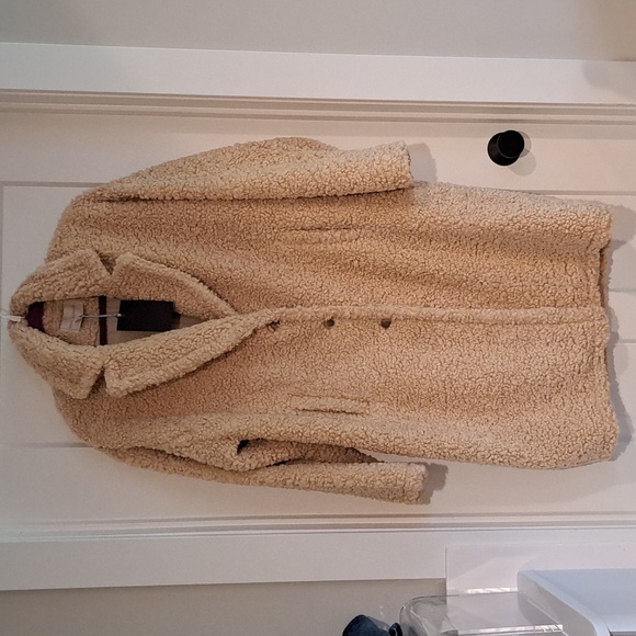 NWT Overcoat In Teddy Fabric (Apricot/Beige) - DEPT ANONYM